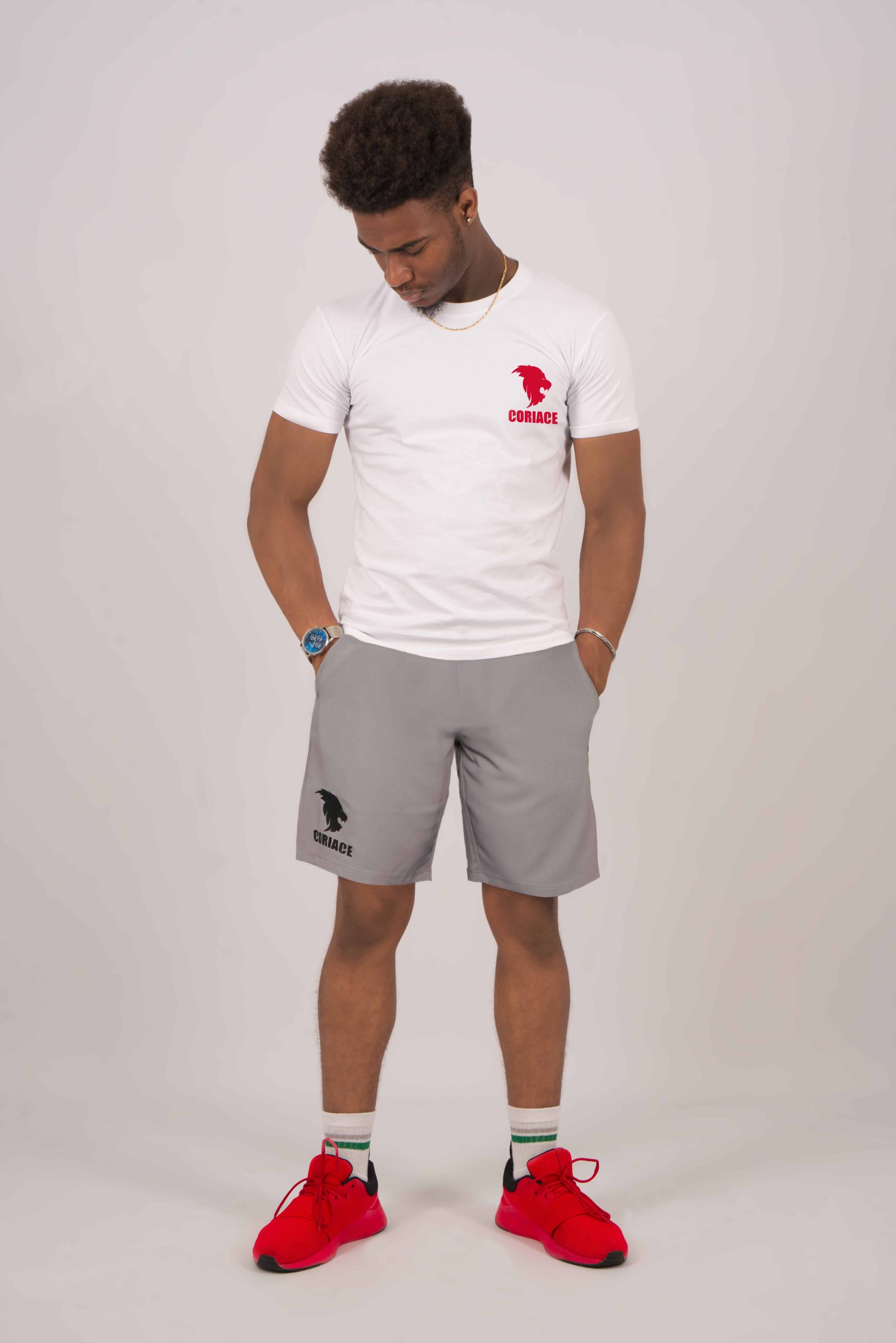 Short court Fitness Homme - 100 gris pour les clubs et collectivités